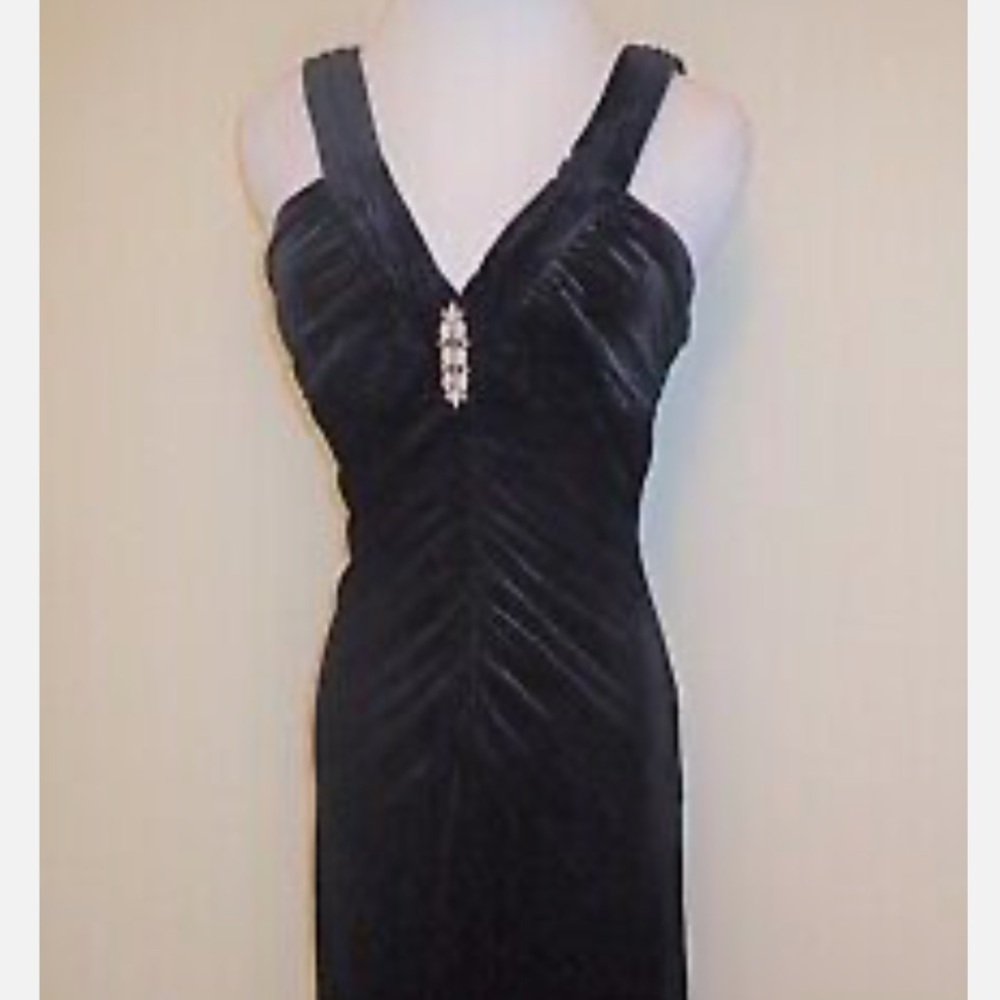 Masquerade Black V-neck Maxi Gown